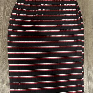 Liz and Sara 90s 00's Y2K Striped Black and Red Women's Skirt Large Stretch‎